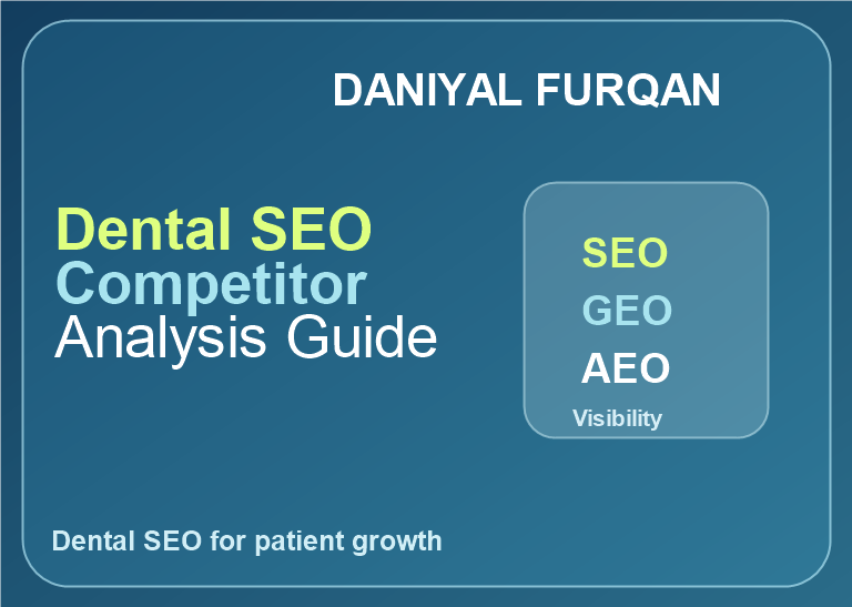 Text featured image for Dental SEO Competitor Analysis Guide with Daniyal Furqan branding